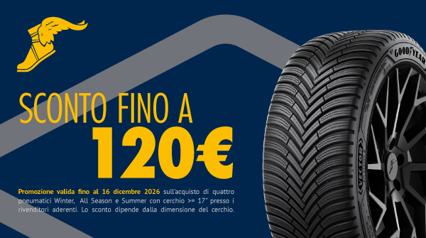 Sconto fino a 120€ sul tuo nuovo set di pneumatici