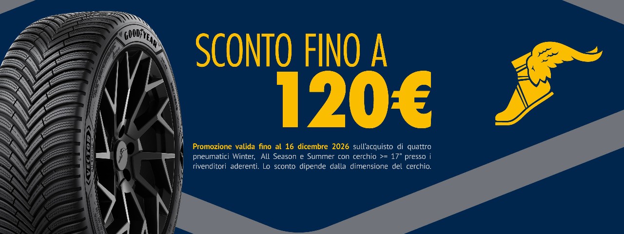 Sconto fino a 120€ sul tuo nuovo set di pneumatici